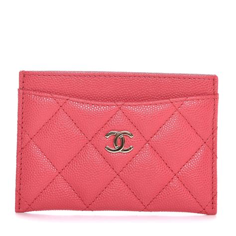 pink chanel card holder|chanel caviar quilted card holder.